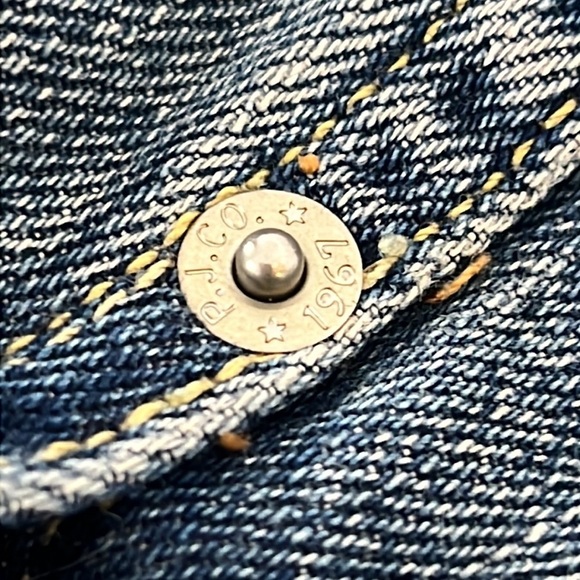 Vintage Y2K RL Polo Jeans Co. Lydia Shrunken Style Distressed Denim Jean Jacket - Picture 9 of 11